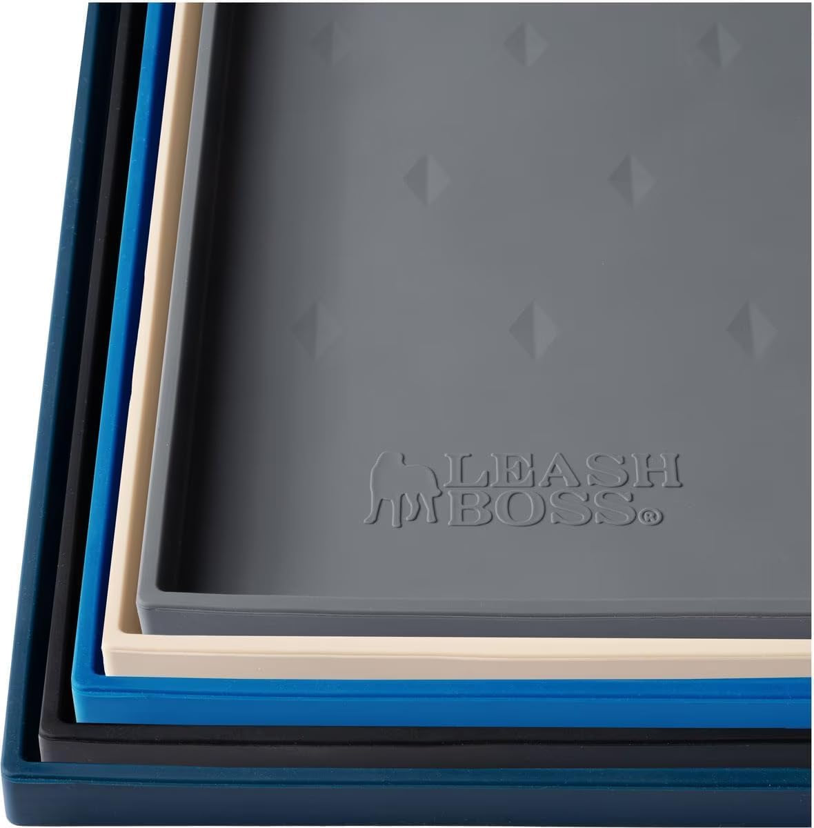 Dog Food Mat - Waterproof Cat & Dog Bowl Mat for Food and Water, Silicone Pet Feeding Mats for Floors, Non-Slip Placemat with High Edges, Puppy Essentials (XL: 25"X17", Gray)