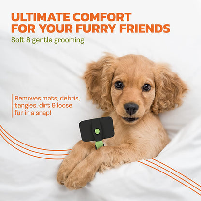 Self Cleaning Dog Brush for Shedding Slicker Brush Cat Long Haired Pet Brush Grooming Deshedding Supplies - Small Pets