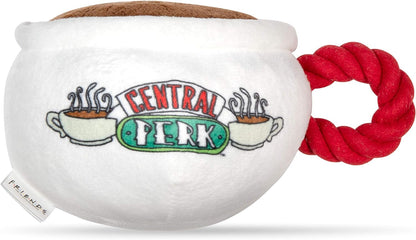 Central Perk Coffee Mug Plush Dog Toy with Rope Handle| Soft Cute Squeaky Toy for All Dogs | Stuffed Dog Toys with Squeaker Noise for Added Fun, Friends Memorabilia